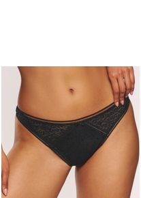 String Nuance, Damen, Gr. 48/50, schwarz, Spitze, Obermaterial: 89% Polyamid, 11% Elasthan, Unterhosen String, aus Allover-Jacquardspitze im angesagten Leo-Look, Topseller
