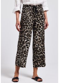 Stoffhose Street One "Style Emee", Damen, Gr. 46, L&auml;nge 26, schwarz, Web, Obermaterial: 100% Viskose, bedruckt, 7/8-L&auml;nge, Hosen Stoffhose, Sommerhose mit elastischem Bund und Tunnelzug, mit grafischem Muster