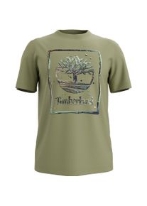 T-Shirt Timberland "Water Stack Logo Short Sleeve Tee", Herren, Gr. XL, sage, Obermaterial: 100% Baumwolle, Shirts T-Shirt, sportlicher Stil, f&uuml;r Sport- und Outdoormode, Kurzarmdesign