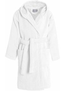 Kinderbademantel Seahorse "Seahorse Pure" Gr. 158, wei&szlig;, L:97cm, Velours, Hausm&auml;ntel, Kinderbademantel, Langarm, aufgesetzte Taschen