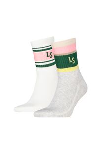 Levi's Sportsocken LEVI'S "LEVIS SHORT CUT LS PLCD SPORT STRIPE", Damen, Gr. 35-38, grau, wei&szlig;, Baumwollmischung, elastisch, Socken Sportsocken, f&uuml;r Damen und Herren, Cotton-Mix, elastisch