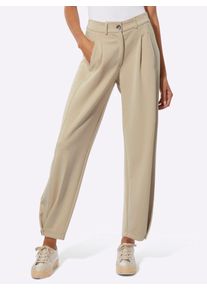 CR&Eacute;ATION L Webhose CREATION L, Damen, Gr. 46, Normalgr&ouml;&szlig;en, sand, 50% Modal, 44% Polyester, 6% Elasthan, unifarben, Hosen Webhose