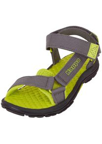Sandale Kappa, M&auml;dchen, Gr. 33, bunt (grau, lime), Textil, mehrfarbig, Schuhe Sandale, zwei Klettverschl&uuml;sse f&uuml;r optimale Weitenregulierung