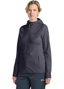 Fleecejacke Jack Wolfskin "BAISELBERG HOODED FZ W", Damen, Gr. XS, grau (graphite), Obermaterial: 95% Polyester, 5% sonstige Fasern. Futter: 100% Polyester, Jacken Fleecejacke