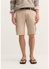 Bermudas Bugatti, Herren, Gr. 52, Normalgr&ouml;&szlig;en, 20, ecru, 98% Baumwolle, 2% Elasthan, unifarben, normal, Hosen Bermudas, mit Cargo-Taschen