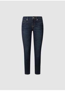 Skinny-fit-Jeans Pepe Jeans "SKINNY JEANS LW", Damen, Gr. 30, L&auml;nge 32, blau (dunkelblau), Denim/Jeans, Obermaterial: 83% Baumwolle, 12% Viskose, 4% Elastomultiester, 1% Elasthan, skinny fit lang, Jeans Skinny-fit-Jeans, Low Waist