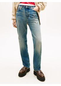 Straight-Jeans Tommy Jeans "KIRA MR SLIM STR CBF BJ2032", Damen, Gr. 30, L&auml;nge 28, denim medium, Denim/Jeans, Obermaterial: 100% Baumwolle, unifarben, slim fit, Jeans Straight-Jeans
