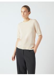 Strickpullover Y.A.S "YASLENA SS KNIT PULLOVER S. NOOS", Damen, Gr. M, beige (birch), Strick, Obermaterial: 75% Viskose, 25% Nylon, unifarben, regular fit normal, Rundhals, Pullover Strickpullover