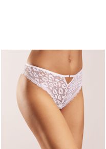 String Vivance, Damen, Gr. 36/38, wei&szlig;, Spitze, Obermaterial: 88% Polyamid, 12% Elasthan, figurbetont, Unterhosen String, aus dezent transparenter Spitze in Leo-Optik