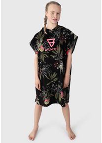 Sweatponcho Brunotti, M&auml;dchen, schwarz, Sweatware, Obermaterial: 100% Baumwolle, bedruckt, Rundhals, weit abgesteppte Kante, Sweatshirts Sweatponcho