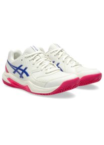 Tennisschuh asics "GEL-DEDICATE 8 CLAY", Damen, Gr. 39, cream, schwarz cobalt, Synthetik, Schuhe Tennisschuh, Sandplatzschuhe f&uuml;r Aschepl&auml;tze