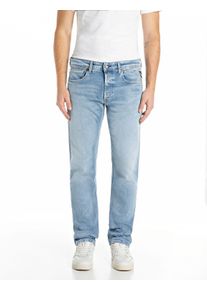 Straight-Jeans Replay "GROVER", Damen, Gr. 32, L&auml;nge 32, blau (light blau 938), Denim/Jeans, Obermaterial: 99% Baumwolle, 1% Elasthan, straight fit lang, Jeans Straight-Jeans, in vielen verschiedenen Waschungen, mit Stretch