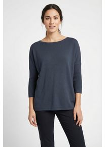 Strickpullover Freequent "FQJONE-PU", Damen, Gr. S, blau (salute), Strick, Obermaterial: 80% Viskose, 20% Polyamid, unifarben, l&auml;ssig geschnitten h&uuml;ftbedeckend, Rundhals, extrabreites B&uuml;ndchen, Pullover Strickpullover, mit 3/4 Armen