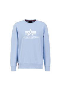Sweater Alpha Industries "Basic Sweatshirt BL", Herren, Gr. S, blau (light blau), Obermaterial: 80% Baumwolle, 20% Polyester, regular fit, Sweatshirts Sweater