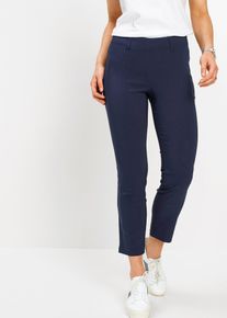7/8-Hose bonprix, Damen, Gr. 46, N-Gr, dunkelblau, Web, Obermaterial: 73% Viskose, 23% Polyamid, 4% Elasthan, festlich, slim fit, Hosen 7/8-Hose, aus elastischem Materialmix mit Viskose, slim fit Passform