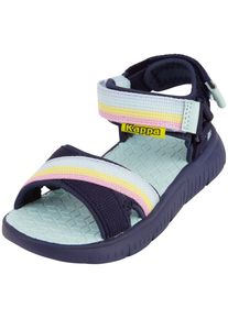 Sandale Kappa, M&auml;dchen, Gr. 27, blau (navy), Textil, mehrfarbig, Schuhe Sandale, - mit mehrfarbigem, gewebten Band auf dem Riemchen