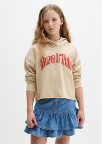 Marc O'Polo Junior Kapuzensweatshirt MARC O'POLO JUNIOR, M&auml;dchen, Gr. 152, summer sand, Sweatware, Obermaterial: 100% Baumwolle, relaxed fit kurz, Rippb&uuml;ndchen, Sweatshirts Kapuzensweatshirt, f&uuml;r M&auml;dchen, verk&uuml;rzte L&auml;nge mit Rollkante, lockere Passform