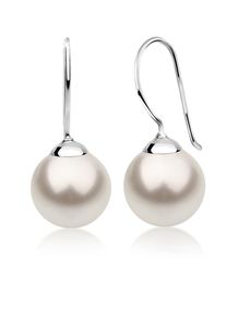 Paar Ohrh&auml;nger NENALINA "Ohrringe H&auml;nger Basic Synthetische Perle 925 Silber" Gr. 30, wei&szlig;, Ohrringe, Damen, ohne Stein, Silber 925 (Sterlingsilber), Paar Ohrh&auml;nger
