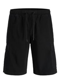 Jack & Jones PlusSize Chinohose "JPSTMARCO DYLAN CHINO SHORTS PLS", Damen, Gr. 48 (7XL), N-Gr, schwarz, Web, Obermaterial: 98% Baumwolle, 2% Elasthan, JACK & JONES PLUSSIZE, unifarben, regular fit, Hosen Chinohose