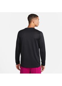 Trainingsshirt Nike "DRI-FIT LEGEND MENS LONG-SLEEVE FIT", Herren, Gr. S, schwarz (schwarz, matte silber), Obermaterial: 100% Polyester, Rundhals, Shirts Trainingsshirt, lockere Passform, Rundhalsausschnitt, f&uuml;r Fitness