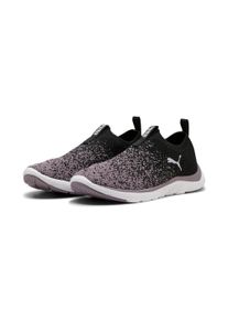 Slip-On Sneaker Puma "SOFTRIDE REMI SLIP-ON KNIT WNS", Damen, Gr. 40,5, Puma schwarz, plum jam, Textil, Schuhe Slip-On Sneaker, mit SOFTFOAM+ D&auml;mpfung, leicht profilierte Synthetiklaufsohle, Topseller