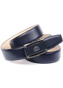 Lederg&uuml;rtel Anthoni Crown, Herren, Gr. 85, blau (dunkelblau), Leder, unifarben, G&uuml;rtel Lederg&uuml;rtel, mit Hartglas-Schlie&szlig;e mit Anthoni Crown Logo