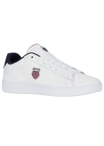 Sneaker K-Swiss "COURT SHIELD II", Herren, Gr. 42, wei&szlig; (wei&szlig;, peacoat, samba rot), Leder, Schuhe Sneaker