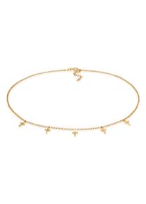 Choker Elli "Halskette Choker Kreuz Glaube Religion Talisman 925 Silber" Gr. 36, gold, Halsketten, Damen, ohne Stein, Silber 925 (Sterlingsilber), Choker
