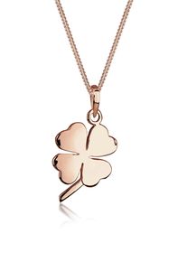Kette mit Anh&auml;nger Elli "Halskette Kleeblatt Gl&uuml;cksbringer 925 Silber" Gr. 45, rosa (rosegold), Halsketten, Damen, ohne Stein, Silber 925 (Sterlingsilber), Kette mit Anh&auml;nger