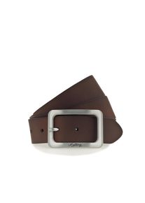 Lederg&uuml;rtel Mustang "Rachel", Damen, Gr. 85, braun, Rindsleder, unifarben, Basic, G&uuml;rtel Lederg&uuml;rtel, Eckige, mattfarbene Schlie&szlig;e, 3,5 cm