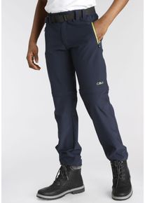 Zip-off-Hose CMP "KID ZIP-OFF-PANT", Jungen, Gr. 152, N-Gr, blau (b.blau, limeg), Obermaterial: 89% Polyester, 11% Elasthan, kontrastfarbene Details, unifarben, Hosen Zip-off-Hose, Elastisch & Atmungsaktiv & Schnell trocknend & f&uuml;r Kinder