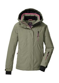 Skijacke Killtec "KSW 205 GRLS SKI JCKT", M&auml;dchen, Gr. 176, gr&uuml;n, Obermaterial: 100% Polyester;Futter: 100% Polyester;F&uuml;llung: 100% Polyester, Jacken Skijacke, Wasserdichte, atmungsaktive Ski-Jacke mit verstellbarer Kapuze