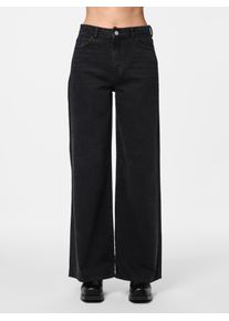 High-waist-Jeans Pieces "PCSELMA HW WIDE JEANS BL NOOS BC", Damen, Gr. 31, L&auml;nge 32, schwarz (schwarz denim), Denim/Jeans, Obermaterial: 99% Baumwolle, 1% Elasthan, unifarben, Jeans High-waist-Jeans