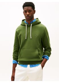 Hoodie Tommy Hilfiger "ESS SEASONAL FLEECE HOODY mit Kapuze und K&auml;ngurutasche", Herren, Gr. XL, mountain pine, Sweatware, Obermaterial: 60% Baumwolle, 40% Polyester, bequem h&uuml;ftlang, elastischer Bund, Sweatshirts Hoodie, unifarben, casual, regular fit, Baumwollmix, Kapuze