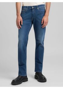 Straight-Jeans Replay "GROVER", Damen, Gr. 30, L&auml;nge 30, blau (dunkelblau 840), Denim/Jeans, Obermaterial: 99% Baumwolle, 1% Elasthan, straight fit lang, Jeans Straight-Jeans, in vielen verschiedenen Waschungen, mit Stretch