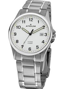 Quarzuhr Atrium, grau (titansilberfarben, wei&szlig;), Armbanduhren, Herren, Quarzuhr, Armbanduhr, Herrenuhr, analog