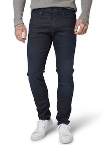 Slim-fit-Jeans Tom Tailor Denim "PIERS", Herren, Gr. 31, L&auml;nge 32, blau (blau schwarz), Denim/Jeans, Obermaterial: 85% Baumwolle, 13% Polyester, 2% Elasthan, Crinkleoptik, unifarben, schmal lang, Jeans Slim-fit-Jeans, Slim fit mit etwas niedrigerer Leibh&ouml;he, Topseller