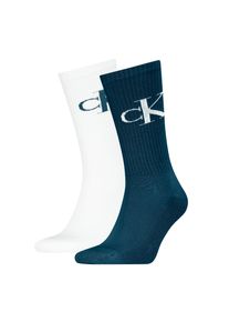 Tennissocken Calvin Klein Jeans "CKJ MEN SOCK MONOGRAM", Damen, Gr. 39-42, blau, Baumwollmischung, normal, Socken Tennissocken, mit verst&auml;rkter Ferse, komfortable Frotteesohle