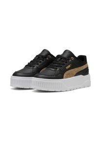 Sneaker Puma "KARMEN II IDOL TOPCAT", Damen, Gr. 38, Puma schwarz, toasted almond, Synthetik, Schuhe Sneaker, mit Leo-Print, leicht profilierte Gummilaufsohle