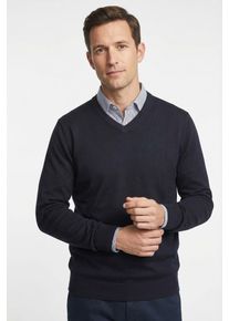 Strickpullover MARVELIS, Damen, Gr. M, marine, Jersey, Obermaterial: 100% Baumwolle, regular fit, V-Ausschnitt, Rippb&uuml;ndchen, Pullover Strickpullover, V-Ausschnitt, regular fit, Baumwolle