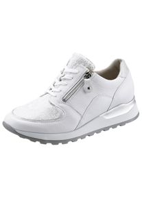 Waldl&auml;ufer Keilsneaker WALDL&Auml;UFER "HIROKO-SOFT", Damen, Gr. 10 (44,5), silber (wei&szlig;, silberfarben), Nappaleder, Nubukleder, Textil, Schuhe Keilsneaker, Orthotritt Ausstattung, H-Weite, Freizeitschuh, Halbschuh, Schn&uuml;rschuh, Topseller
