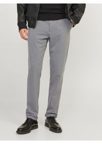 Jack & Jones Chinohose JACK & JONES "MARCO &ndash; Chinohose mit Stretchanteil und Komfort", Herren, Gr. 29, L&auml;nge 34, grau (grau melange), Web, Obermaterial: 68% Polyester, 29% Viskose, 3% Elasthan, unifarben, slim fit normal, Hosen Chinohose, modisch, slim fit, Web