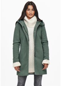 Langjacke Only "ONLSEDONA LIGHT COAT OTW NOOS", Damen, Gr. XS, gr&uuml;n (balsam gr&uuml;n detail:melange), Web, Obermaterial: 85% Polyester, 15% Baumwolle, meliert, figurumspielend Po-bedeckend, gerader Abschluss, Jacken Langjacke, Materialmix