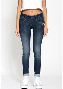 Skinny-fit-Jeans Gang "94NENA", Damen, Gr. 30, N-Gr, blau (schwarz indigo used), Denim/Jeans, Obermaterial: 93% Baumwolle, 6% Polyester, 1% Elasthan, eng lang, Jeans Skinny-fit-Jeans, mit modischer Waschung, Topseller
