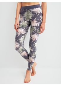 Leggings Calida "Elastic Trend", Damen, Gr. M (44/46), N-Gr, graystone, Single Jersey, Obermaterial: 94% Baumwolle, 6% Elasthan, eng lang, Hosen Leggings, floraler Print, Baumwollmix, weicher elastischer Bund, bequem