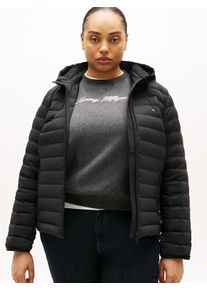 Steppjacke Tommy Hilfiger Curve "CRV STRETCH NYLON LW DOWN JACKET", Damen, Gr. 50, schwarz, Web, Obermaterial: 93% Polyester, 7% Elasthan, unifarben, Jacken Steppjacke, in gro&szlig;en Gr&ouml;&szlig;en