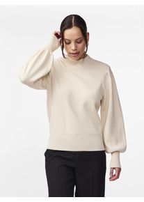 Strickpullover Y.A.S "YASFONNY LS KNIT PULLOVER S. NOOS", Damen, Gr. XL, beige (birch), Strick, Obermaterial: 72% Viskose, 28% Polyester, unifarben, regular fit kurz, hoch geschlossener Ausschnitt, Rippb&uuml;ndchen, Pullover Strickpullover