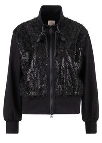 Sweatjacke Sportalm KITZB&Uuml;HEL, Damen, Gr. 46, schwarz, Sweatware, Obermaterial: 100% Polyester, unifarben, regular fit h&uuml;ftlang, Rundhals, eingesetzt angesetztes B&uuml;ndchen, Sweatjacken Sweatjacke, mit Pailletten