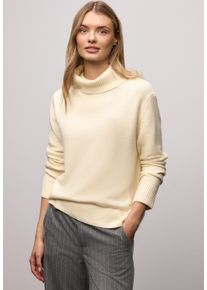 Rollkragenpullover Street One, Damen, Gr. 36, soft beige, Strick, Obermaterial: 37% Polyacryl, 29% Baumwolle, 29% Polyester, 5% Polyamid, unifarben, tailliert h&uuml;ftbedeckend, Rundhals, Flachstrickb&uuml;ndchen, Pullover Rollkragenpullover, mit feinem Strickmuster