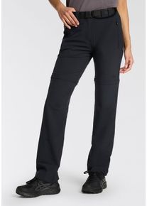 Zip-off-Hose CMP, Damen, Gr. 46, N-Gr, grau (antracite), Obermaterial: 89% Polyester, 11% Elasthan, unifarben, Hosen Zip-off-Hose, Elastisch & Schnell trocknend & Atmungsaktiv